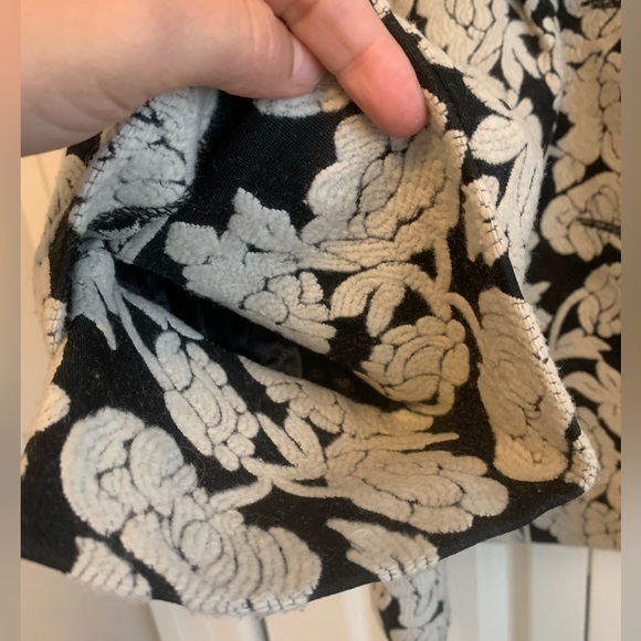 Vintage Kensie designer crop classic floral print button coat black and white - Picture 5 of 15